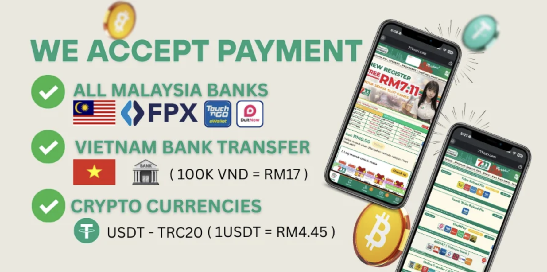 711Cuci casino payment method