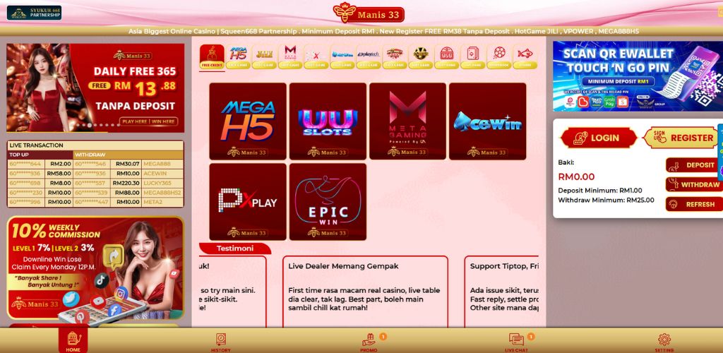 Manis33 Official Casino Website